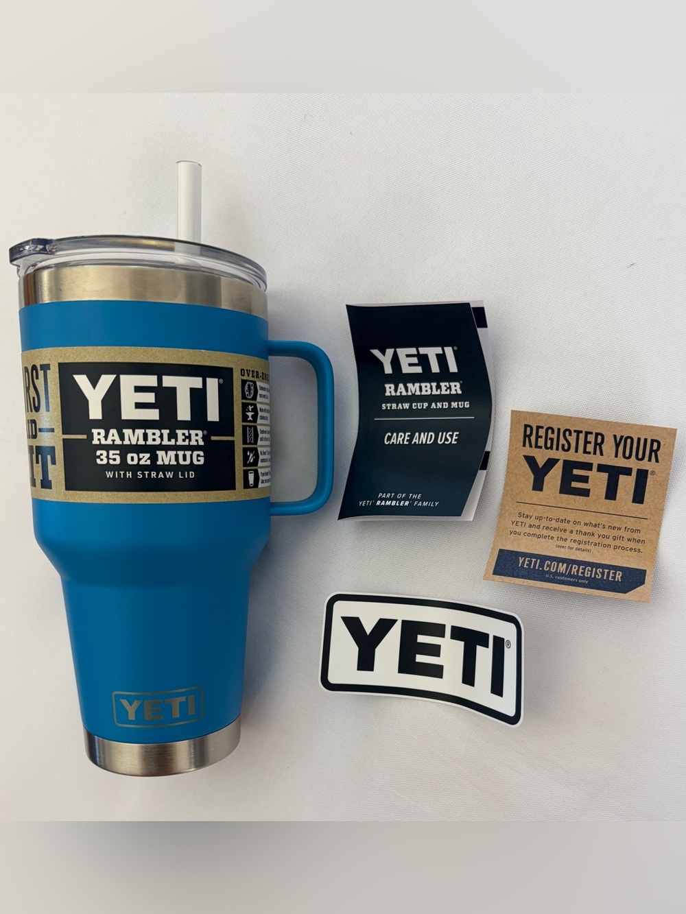 Yeti 35 oz Straw Mug Cup Rambler Water Bottle